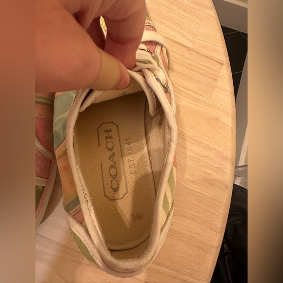 COACH VINTAGE PATCHWORK CANVAS AND LEATHER SNEAKERS - Picture 10 of 12